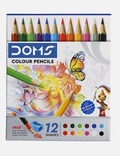 DOMS PENCIL COLOR 12 SHADES RS30 (RACK G2C2)
