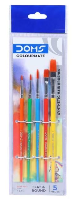 DOMS COLORMATE BRUSH SET (ROUND +FLAT) RS 50 RACK G2B2