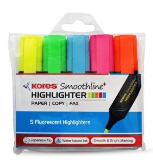 KORES HIGHLIGHTER SET OF 5 MRP RS 125 (RACK G2J2)