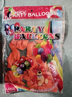 __ORANGE BALLOONS LARGE PKT MRP 100 (BOX 6)