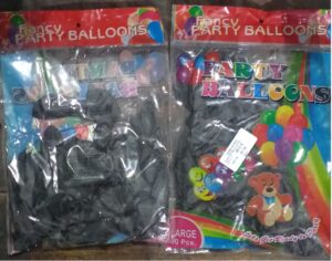 __////BLACK METALLIC BALLOONS PKT MRP 100 RACK C7