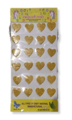 __GLITTER STICKER HEART GOLD SMALL MRP 25 (RACK C5)