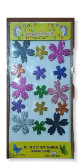 __GLITTER FLOWER STICKER RS 25(RACK C5)