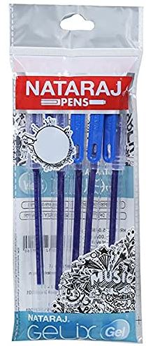 NATRAJGELIX GEL PEN BLUE RS 5(RACK G2G1)