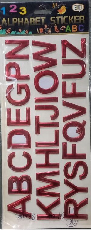 RED 3D ABC STICKER MRP 60 (BOX 2)45 MM