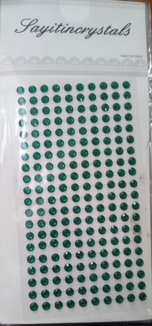 DARK GREEN CRYSTAL BINDI MRP RS 25 (BOX 15)