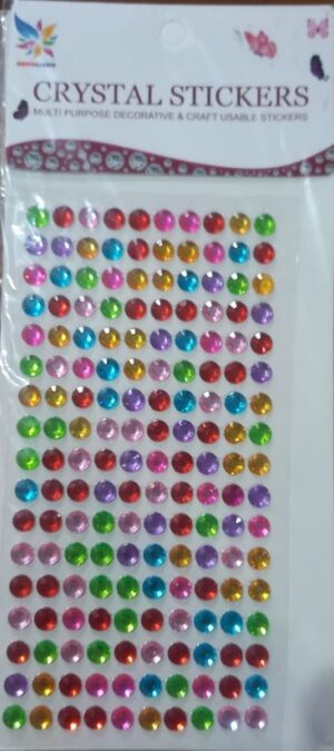 _MULTI COLOR CRYSTAL BINDI MEDIUM SIZE MRP RS 25 (CRYSTAL BOX)