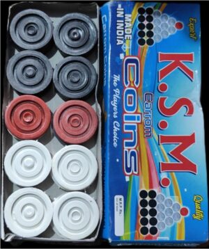 __K S M PLASTIC CARROM COIN MRP RS 30 RACK D7