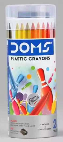 DOMS PLASTIC CRYONS 28 SHADES MRP RS 100 G2K2