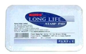 KORES LONG LIFE STAMP PAD LARGE MRP RS 80 (RACK G2G4)