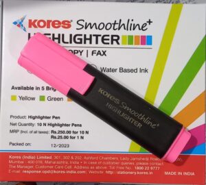 KORES PINK HIGHLIGHTER MRP RS 25.00 (G2A3)