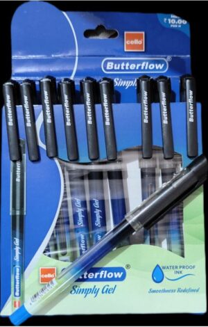 BUTTER FLOW SIMPLY GEL PEN BLACK MRP RS 10 (G2F2)