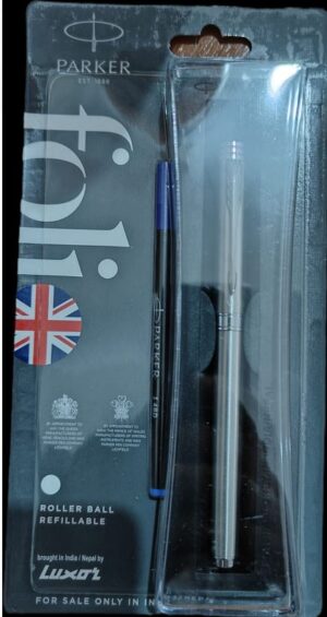 PARKER FOLIO ROLLER PEN STAINLESS STEEL MRP RS 430 BOX S3