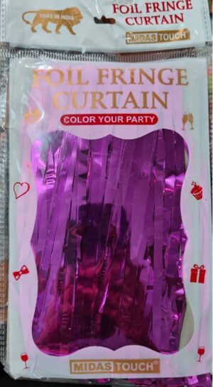__FOIL FRINGE CURTAIN DARK PINK MRP RS 75 (RACK C4)