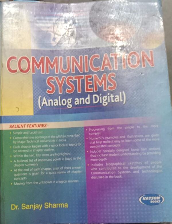 COMMUNICATION SYSTEMS SANJAY SHARMA 2ND HAND MRP RS 595(RACK B3)