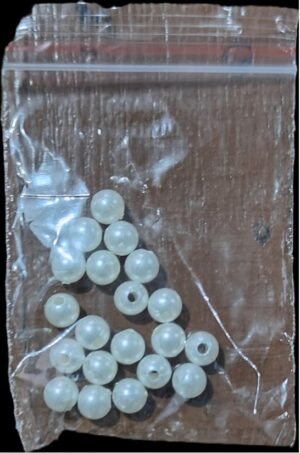 __WHITE CRYSTAL BEADS SMALL WITH HOLE PKT MRP RS 10 RACK B1