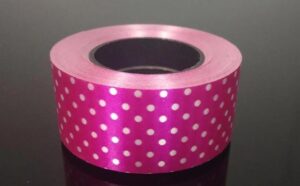 _ DOTTED PLASTIC CURLING PINK RIBBON 1 INCH MRP 30 RACK A4