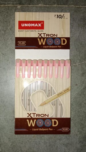 UNOMAX XTRON WOOD BALL POINT PEN RED RACK G2G2 MRP 10