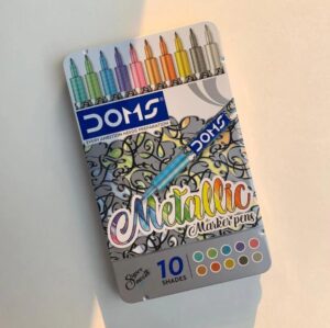DOMS METALLIC MARKER PEN SET 10 SHADES MRP 250 RACK G2J2