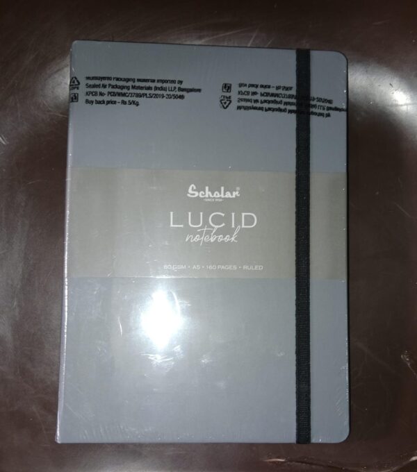 DIARY LUCID GREY COLOUR NOTEBOOK A5 (CODE LUC2-GY) PAGES 160 MRP 220 RACK G2K3