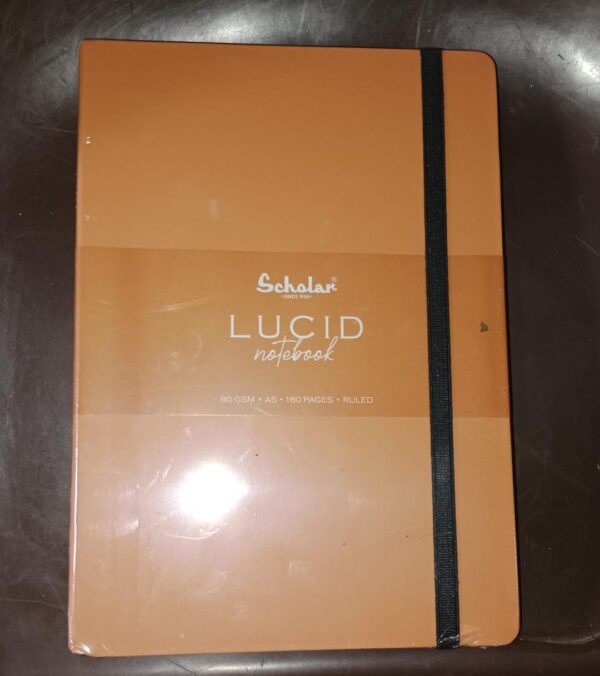 DIARY LUCID ORANGE COLOUR NOTEBOOK A5 (CODE LUC2-O) PAGES 160 MRP 220 RACK G2K3
