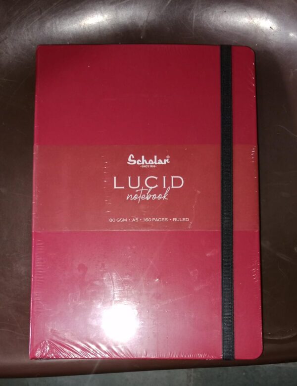 DIARY LUCID RED COLOUR NOTEBOOK A5 (CODE LUC2-R) PAGES 160 MRP 220 RACK G2K3