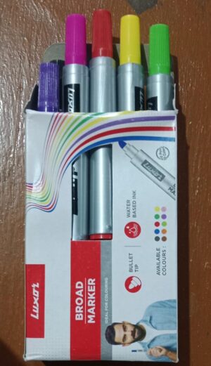 LUXOR BROAD MARKER SET 10 MIX COLOUR MRP 100 RACK G2J2