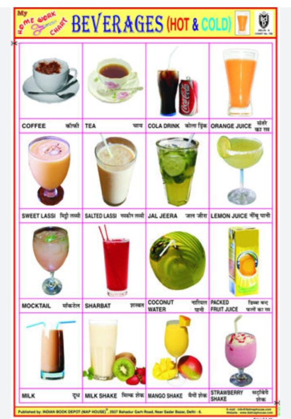 BEVERAGES HOT N COLD STICKER CHART NO 158 MRP 10 STACK 3