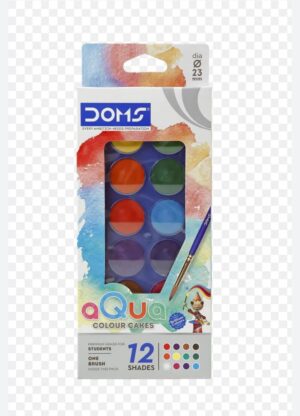 DOMS AQUA CAKE COLOUR 12 SHADES MRP 65 RACK G2B3