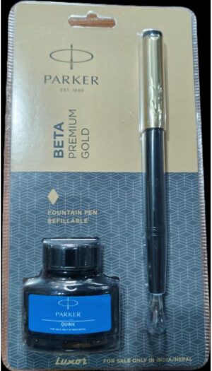 PARKER FOUNTAIN PEN BETA PREMIUM SILVER MRP RS 250 BOX S3