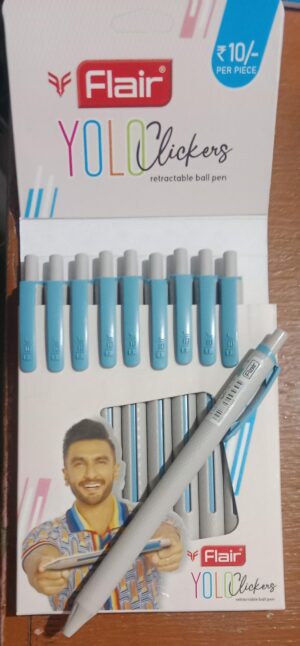 YOLO CLICKER BALL PEN BLUE MRP 10 RACK G2G2