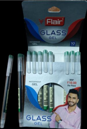 FLAIR GLASS GEL PEN GREEN MRP RS 10 G2G2