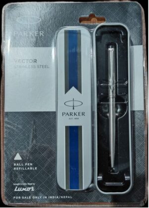 PARKER VICTOR STAINLESS STEEL BALL PEN MRP RS 600 BOX S5