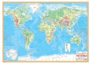 WORLD POLITICAL ENGLISH MED MAP 30 X 40 MRP RS 150