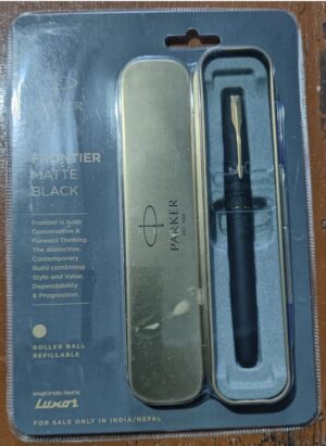 PARKER FRONTIER MATTE BLACK ROLLER PEN BLUE MRP RS 825 (S6)