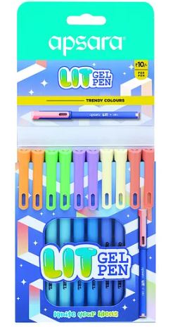 APSARA LIT GEL PEN BLUE MRP RS 10 G2F3