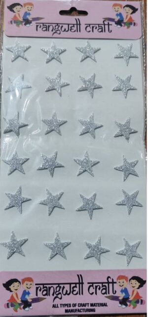 _STAR GLITTER STICKER SILVER MRP RS 30(FLAIR STAND)