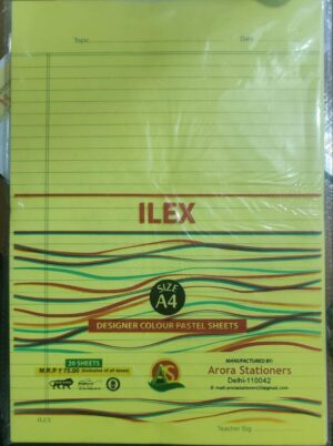 ILEX SINGLE COLOR ASSIGNMENT SHEET 1 SIDE RULLED A4 SIZE PKT MRP RS 75 G3K4