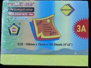 MUSIC 4 X 3 MULTI COLOR STICKY NOTES MRP RS 100 G2J2