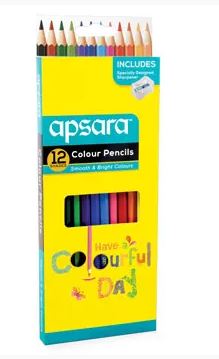 APSARA PENCIL COLOR 12 SHADES BEST MRP RS 60 G2C2