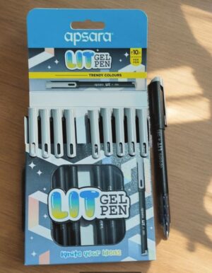 APSARA LIT GEL PEN BLACK MRP RS 10 G2F2