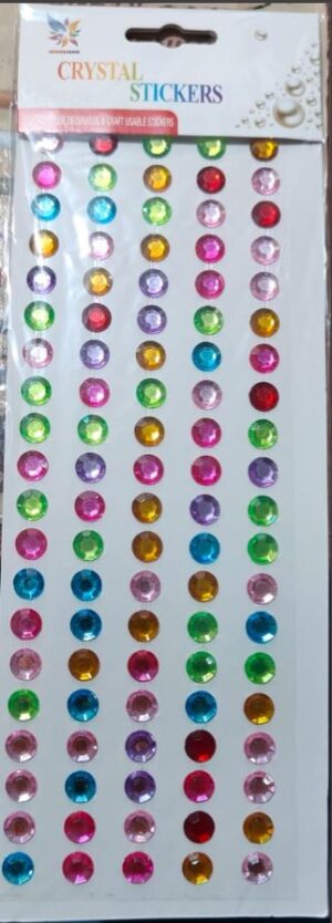 _ROUND MULTI COLOR CRYSTAL STICKER BEST MRP RS 45 (DOMS STAND)