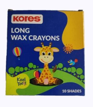 KORES LONG WAX CRYONS 10 SHADES MRP RS 20
