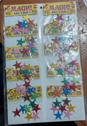 _GLITTER STAR STICKER COLORFUL MRP RS 10 (RACK D2)
