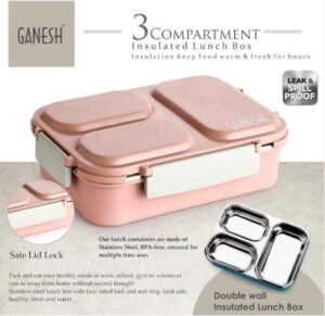 GANESH 3 COMPARTMENT LUNCH BOX MRP RS 994