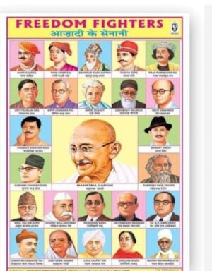 FREEDOM FIGHTER AJAADI KE SENAANI 30X40 PVC CHART LAMINATED MRP 150