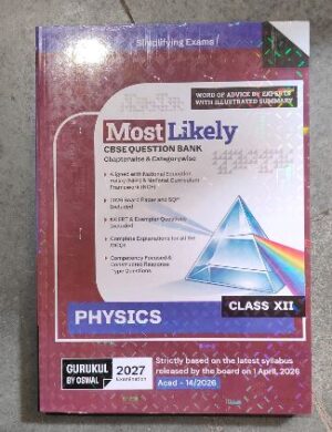 Cover of a CBSE Question Bank titled 'Most Likely' for Physics Class XII, featuring a prism graphic and purple border with 'GURUKUL 2027' label.