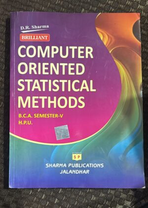 Book cover for 'Computer Oriented Statistical Methods' by D.R. Sharma, published by Sharma Publications, Jalandhar (purple-blue design).