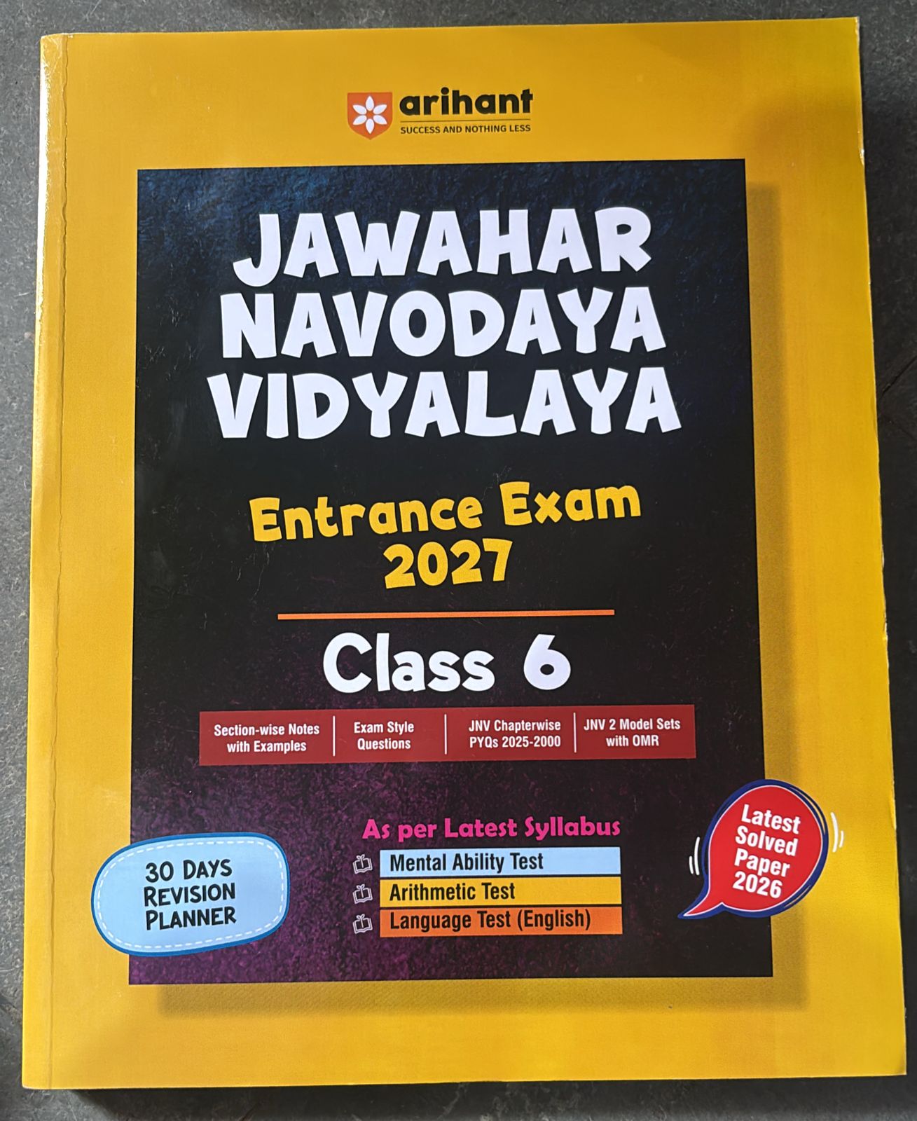 Book cover: Jawahar Navodaya Vidyalaya Entrance Exam 2027, Class 6