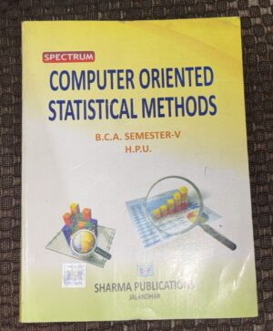Textbook cover for 'Computer Oriented Statistical Methods' with Spectrum logo and publisher details (Sharma Publications, Jalandhar).